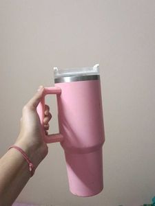 Pink Tumbler with Handle