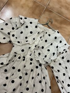 Korean Style Short Polka Dot Dress