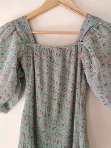 Floral Square Neck Top
