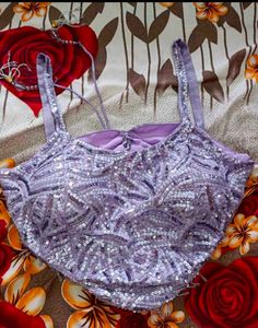 Embroidery Shoulder Straps Crop Top Plazzo Duppata