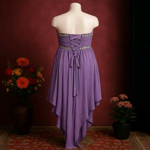 Purple Strapless Dress