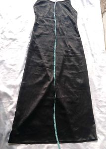 Brand New (Newme) Black Satin Maxi Dress