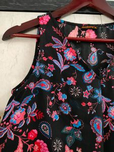 Black And Pink Floral Top