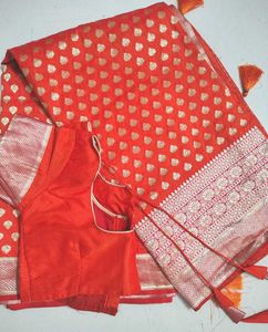 Elegant Red Banarasi Saree