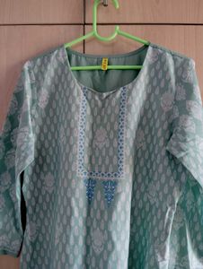 Sea Green Printed Kurti❤️