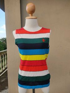 Vintage Striped Sleeveless Top