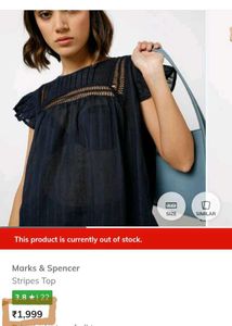 Marks & Spencer Navy Blue Net Top -Everyday Wear