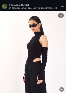 Black Ribbed Two Way Body Suit