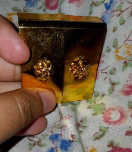 Floral Gold-tone Stud Earrings