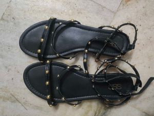 Studded Black Sandals-SSS