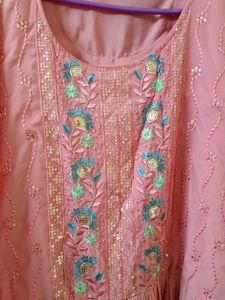 Ethnic Peach Colour Gown