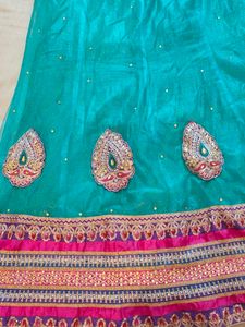 Teal Embellished Lehenga Skirt