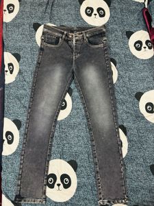 Faded Black Wash Denim Jeans