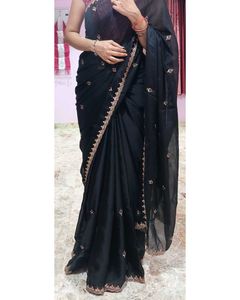 Black Sequence Party Wear Saree