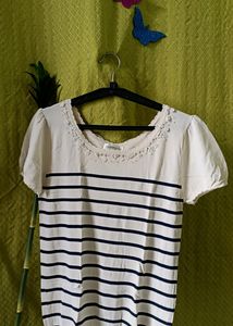 White Blue Top