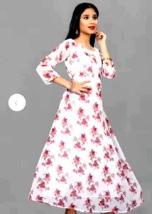 Flower Print Ethinic Gown