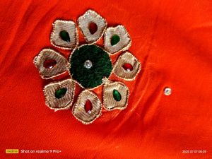 Hand Work Orange Odhni