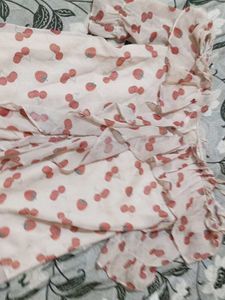 Cherry Print Ruffle Blouse
