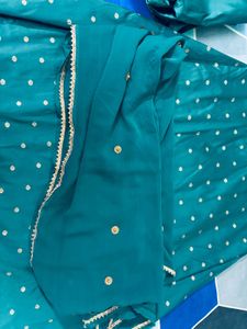 Teal Embroidered Kurta Set