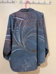 Abstract Print Oversized Shirt