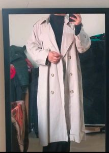 Koran Style Off-white Trench Overcoat