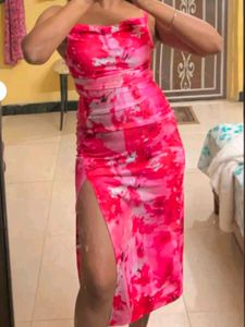 Pink Tie-Dye Bodycon Dress