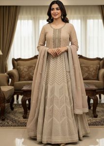Elegant peach Anarkali Suit
