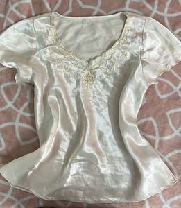 grandma satin top for lounge or sleepwear