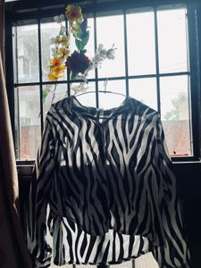Zebra Print Long Sleeve Top