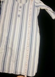 Khadi Cotton White Stripe Kurta