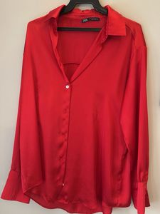 Red Satin Zara Shirt