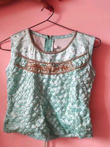 Beautiful - GreenAqua Dress For Childern
