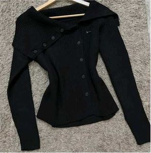 Chic Black Buttoned Cardigan