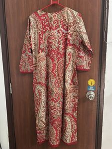 Red Paisley Print Tunic Dress