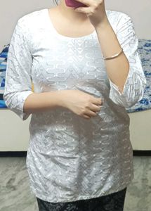 Cute Short White Kurta