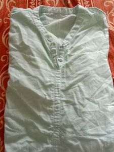 women blue small size pure cotton straight kurtha..