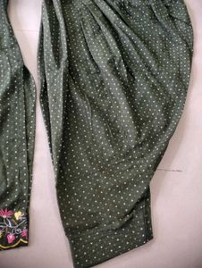 Green Embroidered Kurta Set