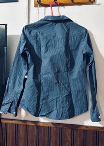 Navy Polka Dot Button-Up Shirt