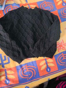 Stylish Black Knit Sweater