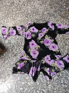black print top With Free Gift
