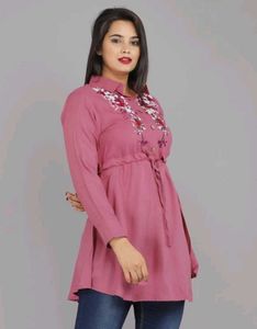 Women&#39;s Trending Pink Embroidered Top