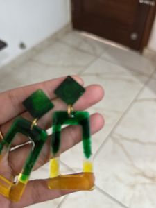 Green And Yellow Essenced Earrings