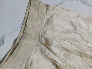 Cream &amp; Gold Silk Skirt