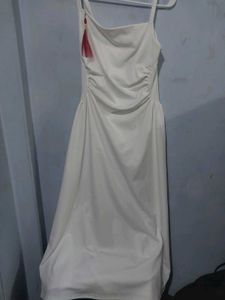 Elegant White Midi Dress – Size L (Never Worn)
