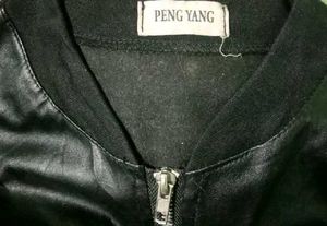 bomber Black leather jacket