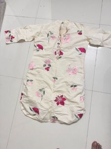 Floral Embroidered Tunic Apple Cut Top