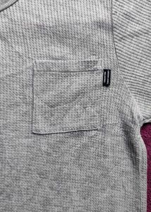 Gray Ribbed Pocket Tee