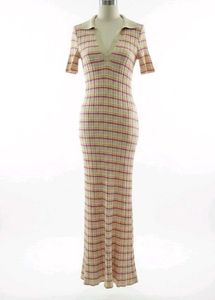 Striped Knit Midi Dress