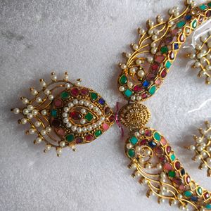Zaveri Pearls Necklace With Earrings