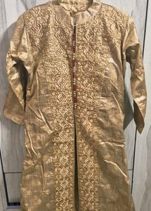 Elegant Gold Embroidered Kurta